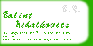 balint mihalkovits business card